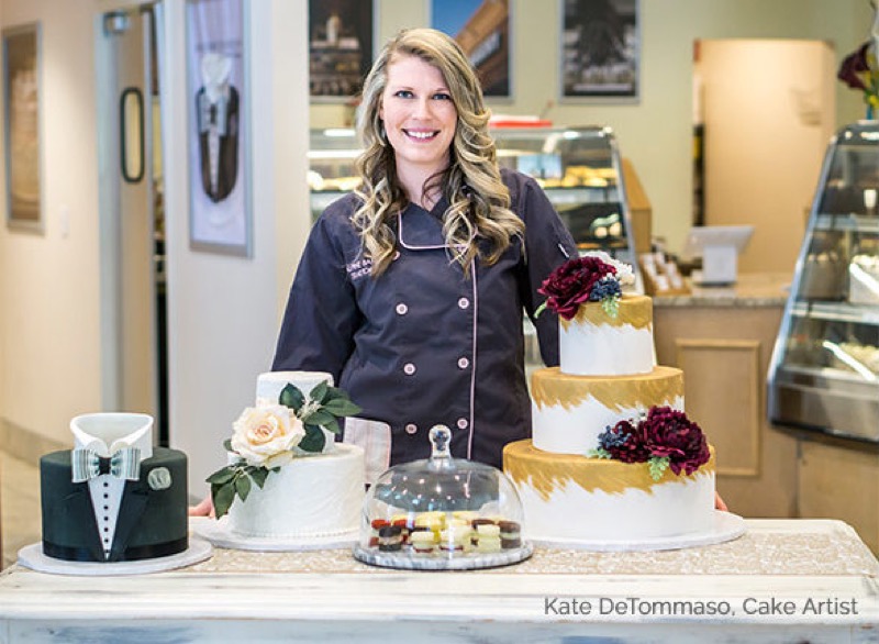 Kate DeTommaso, cake artist, in the Custom Cake Studio