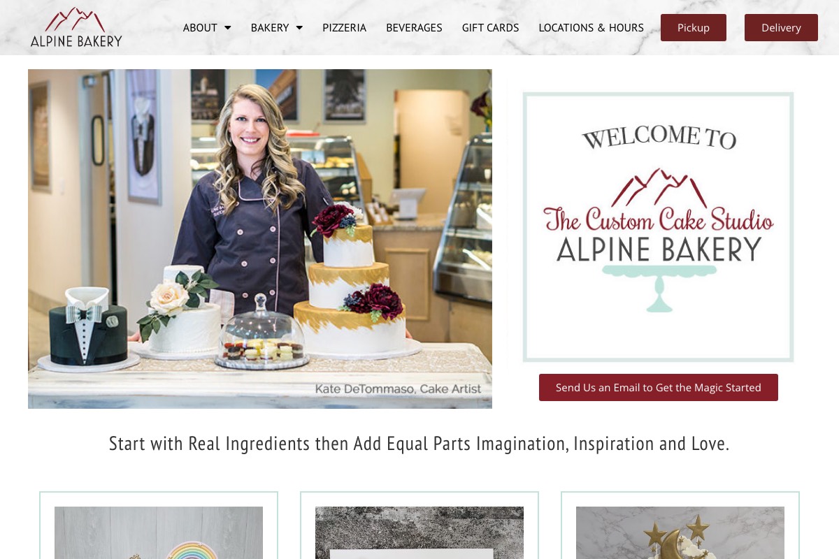 Current Custom Cake Studio page