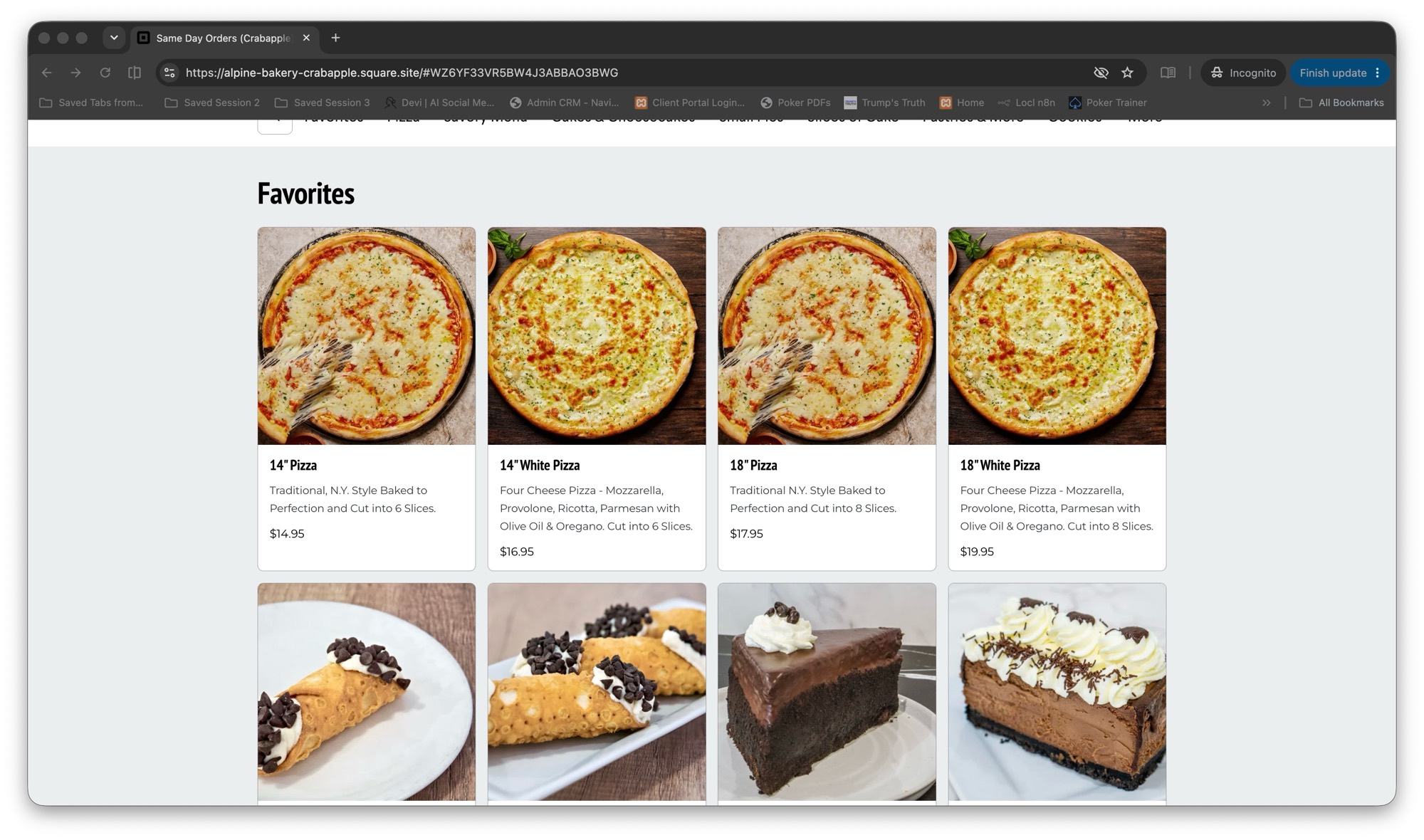 Current Square ordering site